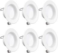 🔆 sunco lighting 6-pack 4 inch led recessed downlight: dimmable, energy efficient, easy installation - ul + energy star certified logo