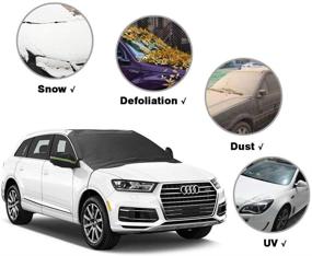 img 4 attached to 🚗 KMMIN Windshield Snow Cover Ice Removal Wiper Visor Protector | Windproof Magnetic Frost and Sun Shield for Cars, SUVs, Trucks, Vans | Easy Installation | Includes Drawstring Bag