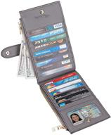 👛 rfid blocking bifold multi card case wallet with zipper pocket for women by travelambo logo