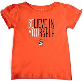 img 1 attached to 🤠 Oklahoma Cowboys Toddler Ruffle Orange Girls' Clothing: Fashionable Tops, Tees & Blouses for your Little Ones!