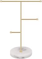 gold plated hileyu jewelry stand display necklace holder t-bar - metal tabletop organizer tower for pendant earring bracelet rings accessories логотип