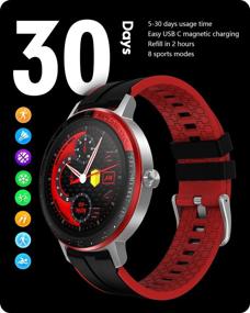 img 2 attached to 📱 Haoqin Smart Watch TS03 45mm for Android iOS, Enhanced Health Monitoring, Heart Rate & Fitness Tracking, SpO2, Sleep Monitor, Long Battery Life up to 5-30 Days, IP68 Waterproof - Stylish Mystic Silver Metal Case