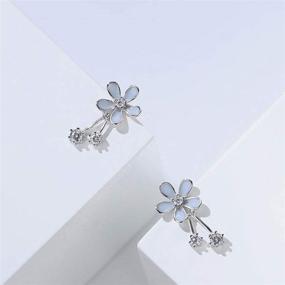 img 2 attached to SLUYNZ Sterling Silver Earrings Flowers Girls' Jewelry