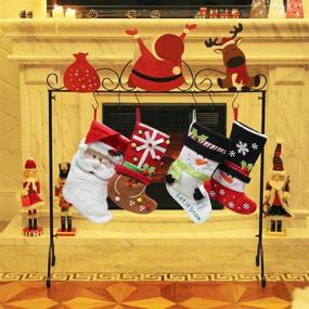img 4 attached to FORUP Christmas Stocking Holder Hangers Seasonal Decor for Stockings & Holders