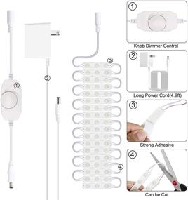 img 1 attached to 💡 LAFULIT Under Cabinet Lighting: 10ft Flexible Ultra Bright White LED Module with Dimmer & Power Adapter - Ideal for Kitchen, Mirror & Wardrobe Cabinets, Desks, Counters, and Corners - 6000K Mirror Lights