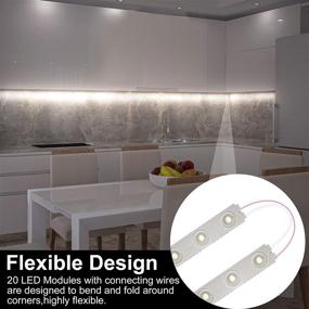 img 3 attached to 💡 LAFULIT Under Cabinet Lighting: 10ft Flexible Ultra Bright White LED Module with Dimmer & Power Adapter - Ideal for Kitchen, Mirror & Wardrobe Cabinets, Desks, Counters, and Corners - 6000K Mirror Lights