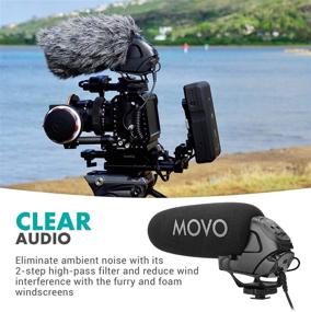 img 3 attached to Movo VXR3031 Shotgun Microphone - On-Camera Super-Cardioid Mic with 2-Step High-Pass Filter, 3-Stage Audio Level Control, Headphone Monitoring Input, and More