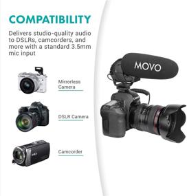 img 2 attached to Movo VXR3031 Shotgun Microphone - On-Camera Super-Cardioid Mic with 2-Step High-Pass Filter, 3-Stage Audio Level Control, Headphone Monitoring Input, and More