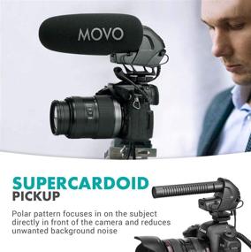 img 1 attached to Movo VXR3031 Shotgun Microphone - On-Camera Super-Cardioid Mic with 2-Step High-Pass Filter, 3-Stage Audio Level Control, Headphone Monitoring Input, and More