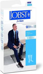 img 2 attached to 🧦 JOBST forMen Knee High Compression Socks, 15-20 mmHg, X-Large, Black, Closed Toe