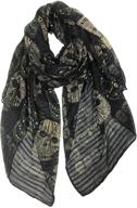 🧣 stylish women's large skull scarves - gerinly lightweight cotton wrap shawls logo