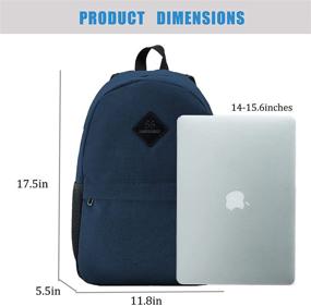 img 3 attached to 🎒 15.6'' Fashion Waterproof Travel Laptop Backpack for Men and Women - Heavy Duty Work College Darkblue Bag with USB Charging Port - Casual Daypack, Computer Book Bag - Ideal Gift for Teen Girls and Boys