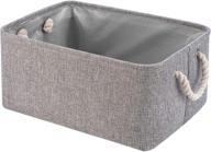 📦 guozi foldable linen storage basket: collapsible, thickened fabric box for shelves, home, office, closet - gray (41cm l x 31cm w x 20cm h) logo