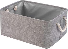 img 4 attached to 📦 GUOZI Foldable Linen Storage Basket: Collapsible, Thickened Fabric Box for Shelves, Home, Office, Closet - Gray (41cm L x 31cm W x 20cm H)