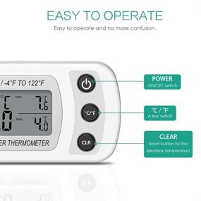 img 2 attached to ORIA Digital Refrigerator Thermometer - Waterproof LCD Display, Max/Min Record - 2 Pack, Ideal for Kitchen, Home, Restaurants, Bars