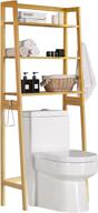 🚽 mallking toilet storage rack: premium 3-tier over-the-toilet bathroom spacesaver - 100% wood, easy assembly (natural) логотип
