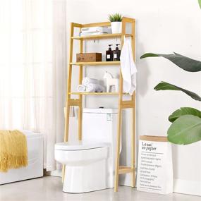 img 3 attached to 🚽 MallKing Toilet Storage Rack: Premium 3-Tier Over-The-Toilet Bathroom Spacesaver - 100% Wood, Easy Assembly (Natural)