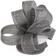 🎀 grey burlap ribbon: ideal for wedding décor, home decoration, gift wrapping, handmade bows, art crafts - 1-1/2 inch x 10 yard spool logo