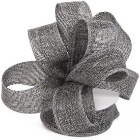 img 1 attached to 🎀 Grey Burlap Ribbon: Ideal for Wedding Décor, Home Decoration, Gift Wrapping, Handmade Bows, Art Crafts - 1-1/2 Inch X 10 Yard Spool