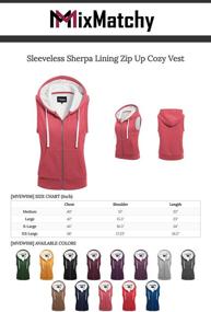 img 1 attached to MixMatchy Womens Sleeveless Sherpa Burgundy Women's Clothing