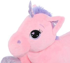 img 3 attached to 🦄 Soft Unicorn Plush Pillow for Girls - Lanmore Big Unicorn Stuffed Animal Toys - Pink 24'' - Must-Have Gift for Little Princesses!