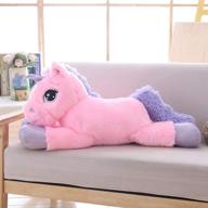 🦄 soft unicorn plush pillow for girls - lanmore big unicorn stuffed animal toys - pink 24'' - must-have gift for little princesses! logo