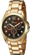 ⌚ gv/1008bkgb geneva women's gold-tone bracelet watch with crystal accents logo