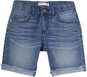 img 2 attached to 👖 MDK Boys Classic Bermuda Denim Jean Shorts with Rolled Up Fray Hem and Buttoned End Cuffs
