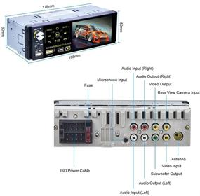 img 3 attached to 🚗 Hikity автомагнитола с функцией Bluetooth, сенсорным экраном 4 дюйма, радиоприемником FM/AM, USB, AUX-in, входом для SD-карты, встроенной камерой заднего вида и микрофоном.
