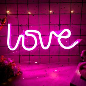 img 4 attached to Vibrant XIYUNTE Love Neon Sign – Pink Neon Light for Wall Decor, Battery/USB Powered - Ideal for Bedroom, Kids Room, Living Room, Bar, Party, Christmas, Wedding