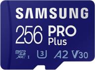 📷 высокоскоростная карта памяти samsung pro plus + адаптер 256 гб microsdxc - uhs-i, u3, a2, v30, full hd и 4k uhd - до 160 мб/с (mb-md256ka/am) логотип