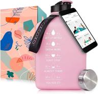 💧 stay hydrated in style: socoo square gallon water bottle 91oz pink – leak-proof jug with time marker, magnetic plate for phone holding logo