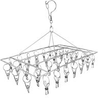 🧦 stainless steel sock drying rack: wind-proof clothes hanger with 36 clips for sock, bras, underwear, and more логотип