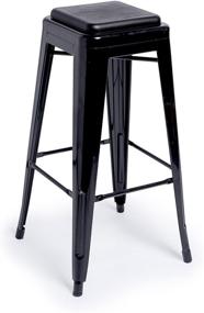 img 1 attached to 🪑 Enhance Your Seating Comfort with Sofft Cushion Square Metal Stool Cushion - Pack of 4 in Black!