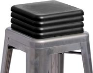 🪑 enhance your seating comfort with sofft cushion square metal stool cushion - pack of 4 in black! logo