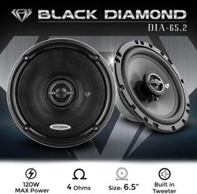 img 3 attached to 🔊 Улучшенные автомобильные коаксиальные динамики Black Diamond DIA-65.2 6.5" - Обновленные 2-полосные, 120 Вт, 4 Ом заменители стереодинамиков на двери съемной решеткой (продаются парами)