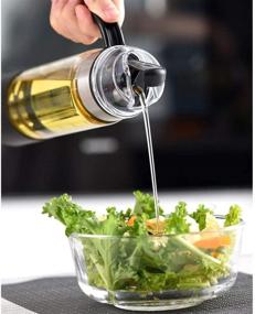 img 3 attached to 🍾 LSZSSJ Glass Dispenser Bottle with Wide Opening for Easy Refill and Cleaning - Olive Oil and Vinegar Dispenser with 18 Oz Capacity