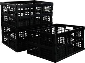 img 4 attached to Utiao 34 Quart Collapsible Storage Bins, Folding Crate, Milk Crate, Pack of 3