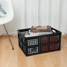 img 1 attached to Utiao 34 Quart Collapsible Storage Bins, Folding Crate, Milk Crate, Pack of 3