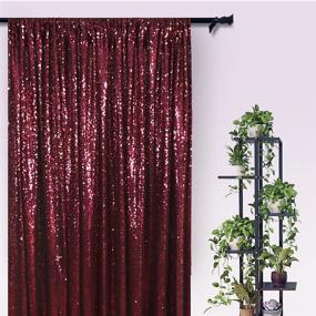 img 4 attached to 📸 AMZLOKAE 2FTx8FT Wine Sequin Curtain Panels: Perfect Glitter Backdrop for Photography, Birthdays, Weddings, and Showers