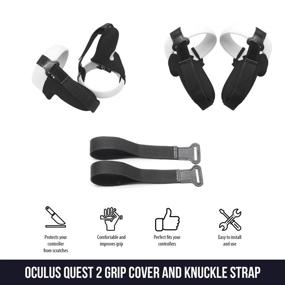 img 3 attached to 🎮 Wasserstein Oculus Quest 2 Touch Controller Grip Cover with Knuckle Strap - Enhanced Protection for Your VR Controllers