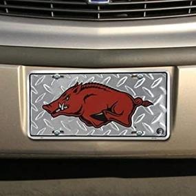 img 3 attached to 🐗 Арканзасский университетский футбольный клуб Razorbacks - Диамантовая металлическая автомобильная номерная табличка: Вырази свою любовь к команде со стилем!