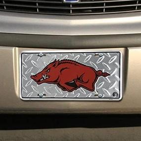 img 1 attached to 🐗 Арканзасский университетский футбольный клуб Razorbacks - Диамантовая металлическая автомобильная номерная табличка: Вырази свою любовь к команде со стилем!