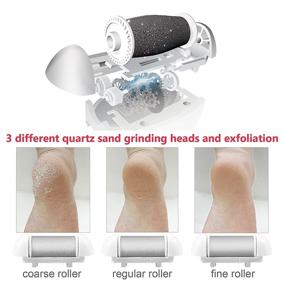 img 3 attached to Electric Foot Callus Remover - Powerful Dead Skin Remover for Feet, with 3 Roller Heads and 2 Speeds - Pedicure Tools for Effective Foot Care