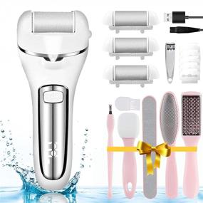 img 4 attached to Electric Foot Callus Remover - Powerful Dead Skin Remover for Feet, with 3 Roller Heads and 2 Speeds - Pedicure Tools for Effective Foot Care