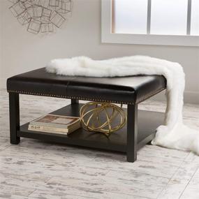 img 3 attached to Stylish and Functional Christopher Knight Home Julia Bench with Rack in Brown - A Perfect Addition to Any Space