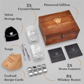 img 3 attached to Royal Reserve Whiskey Stones Gift Set: Artisan Crafted Metal Stainless Chilling Rocks with Scotch Bourbon Glasses - Perfect Gift for Men, Husband, Dad, Boyfriend, Anniversary, Retirement