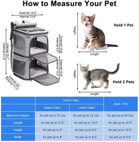 img 2 attached to 🐾 VOISTINO Double Pet Carrier Backpack: Ultimate Travel Convenience for Small Cats and Dogs - Portable, Super Ventilated Design for Hiking, Camping, and Traveling