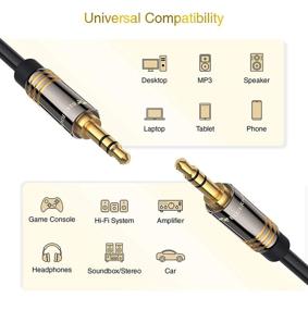 img 2 attached to 🔊 BlueRigger 3.5mm Stereo Audio Cable (6FT, Male to Male) - Aux Cord for Headphone, Home, Car Stereo, Speaker, Amplifier, Android Phone, iPad, iPhone, Echo & More