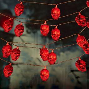 img 4 attached to 🎃 Spooky Colorful Pro 10FT Skull String Lights - Halloween & Christmas Indoor/Outdoor Decorations